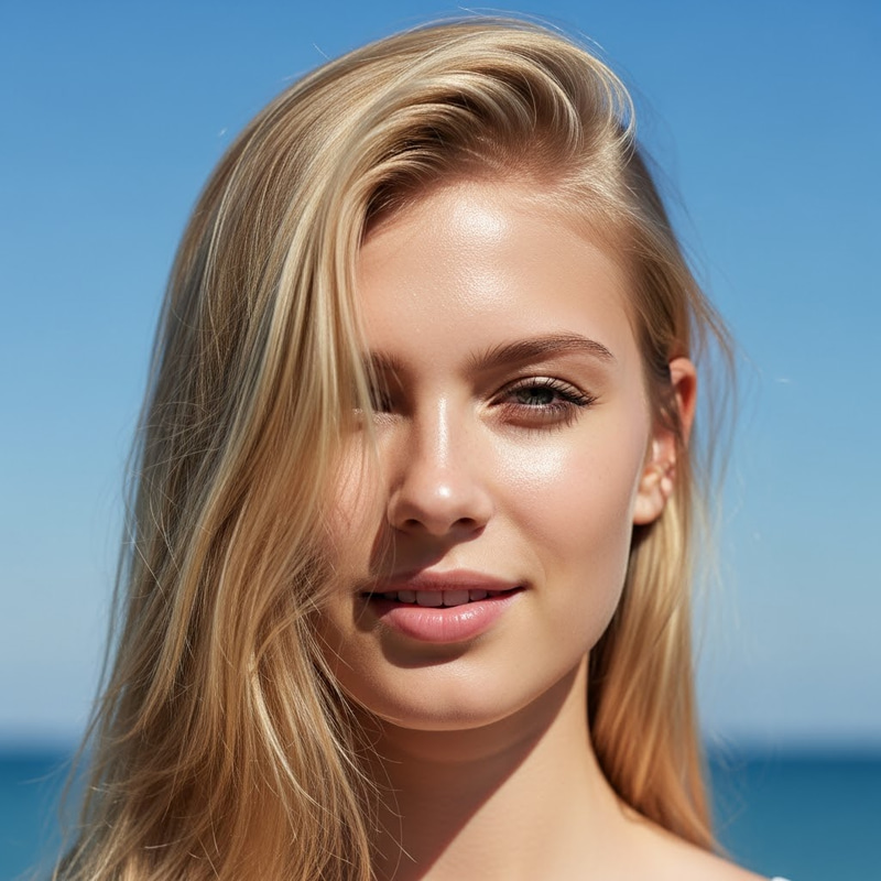 Stunning Blonde Woman Portrait in Natural Daylight Stunning Blonde Woman Portrait in Natural Daylight