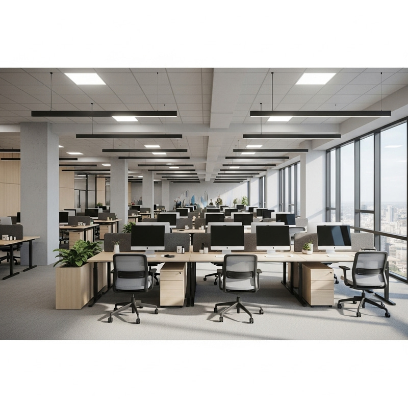 Open Space Office Layout: Tables & Chairs Design