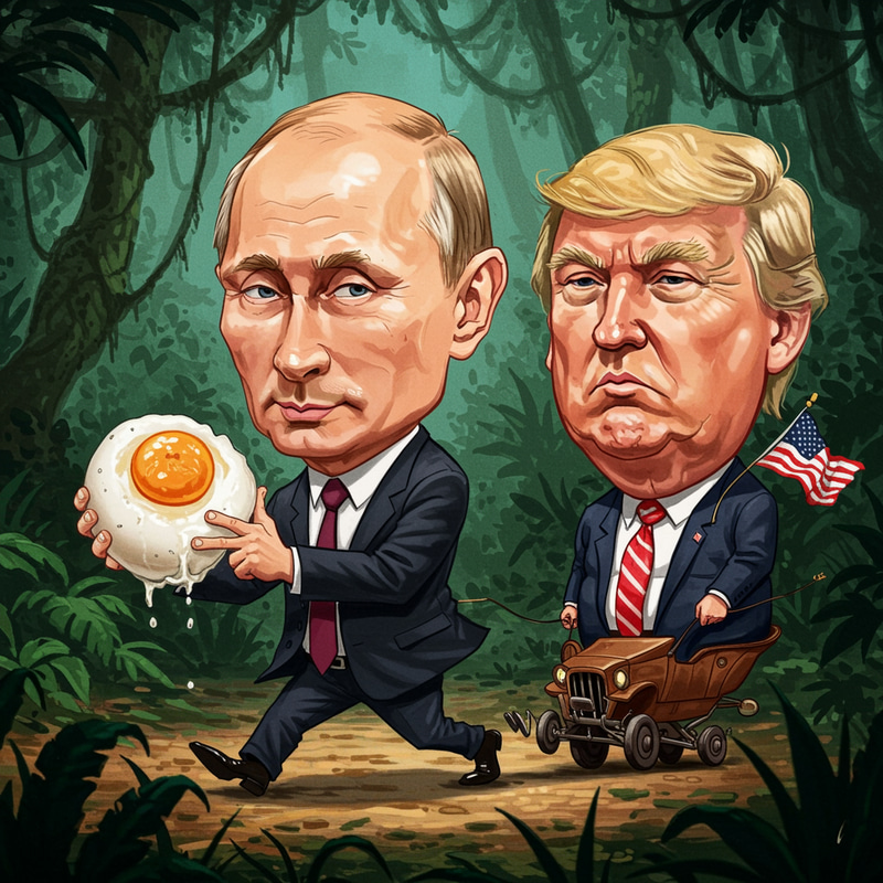 Putin and Trump Jungle Caricature Fun Putin and Trump Jungle Caricature Fun