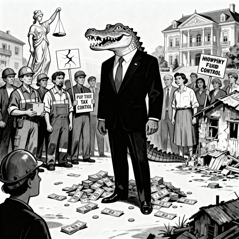 Corruption Cartoon: Crocodile Politician Exposed