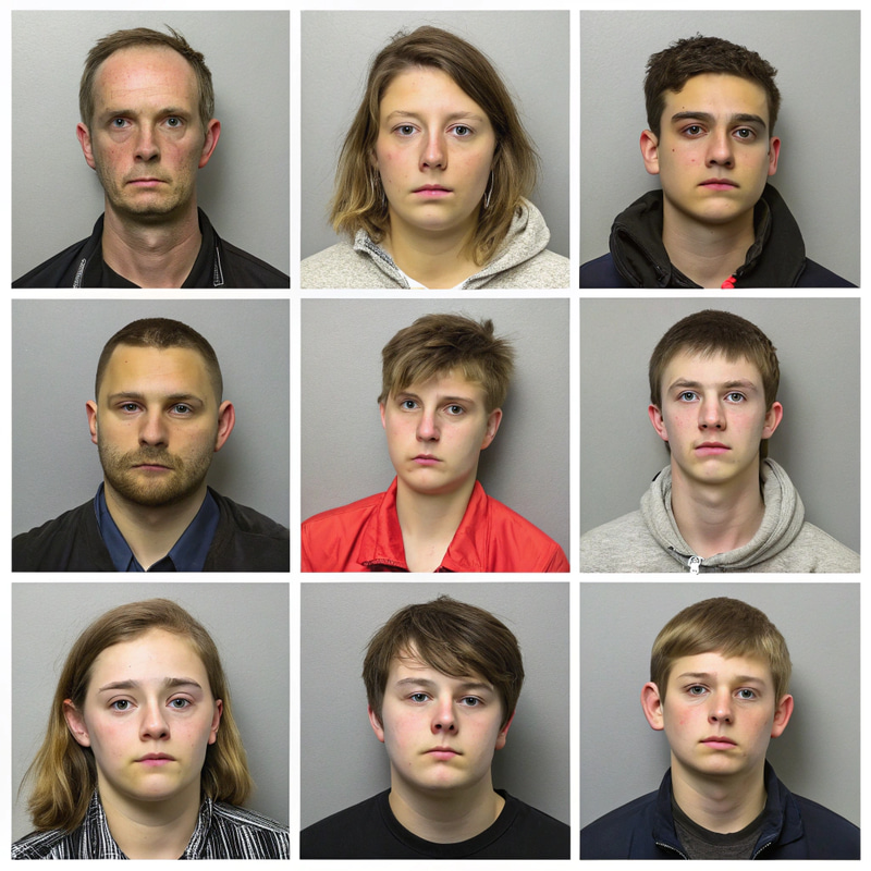 10 Mugshot Images with Uniform Background 10 Mugshot Images with Uniform Background