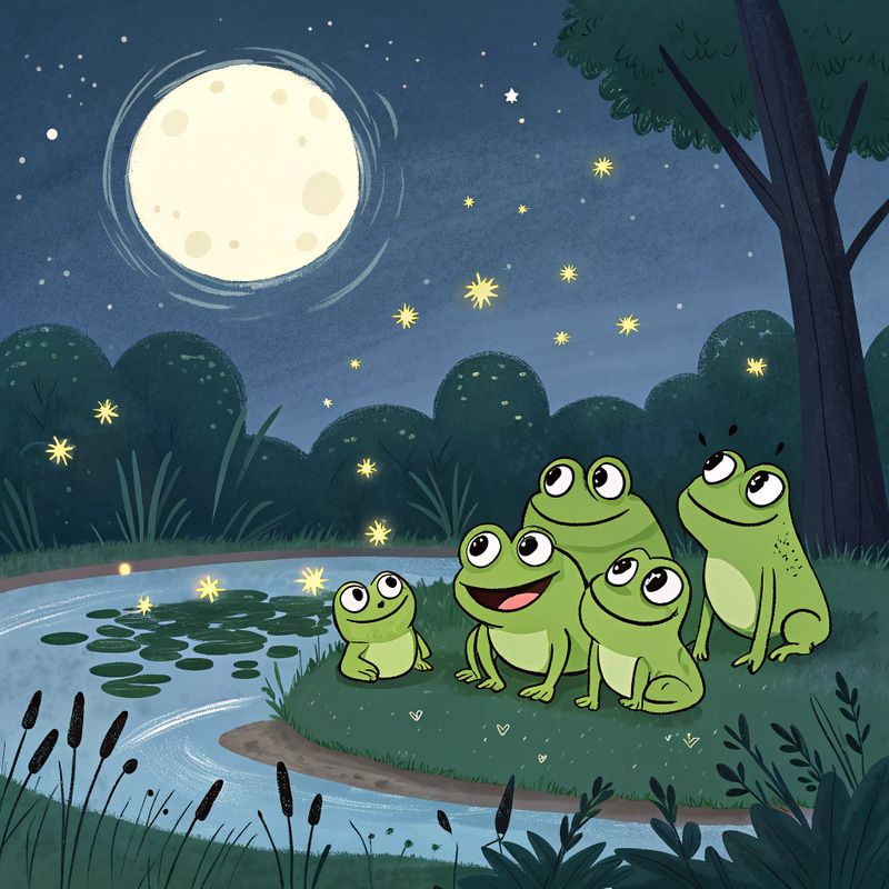 Charming Frogs Under a Moonlit Sky Charming Frogs Under a Moonlit Sky