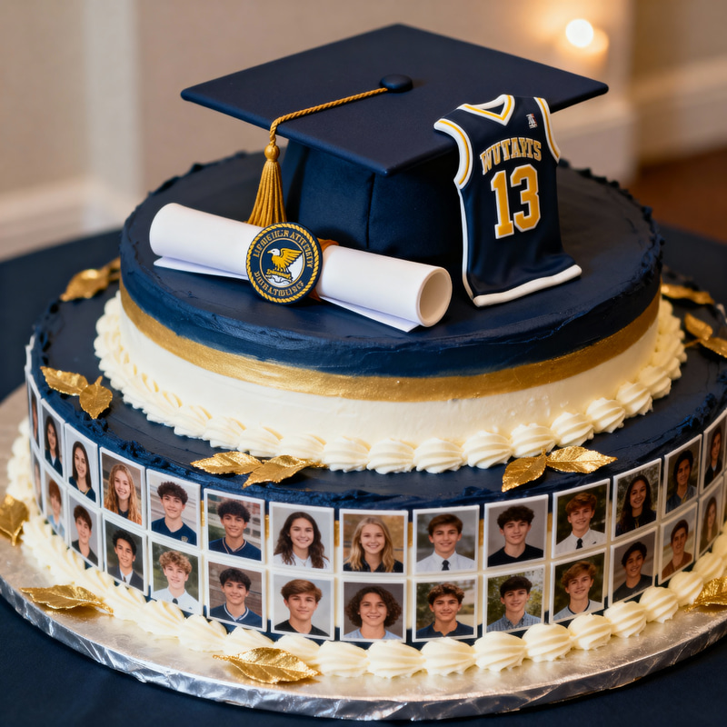 Elegant Navy & Gold Graduation Cake Design Elegant Navy & Gold Graduation Cake Design