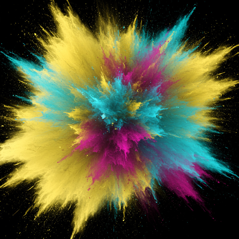 Dynamic Dust Explosion Art - Swirling Colors Dynamic Dust Explosion Art - Swirling Colors