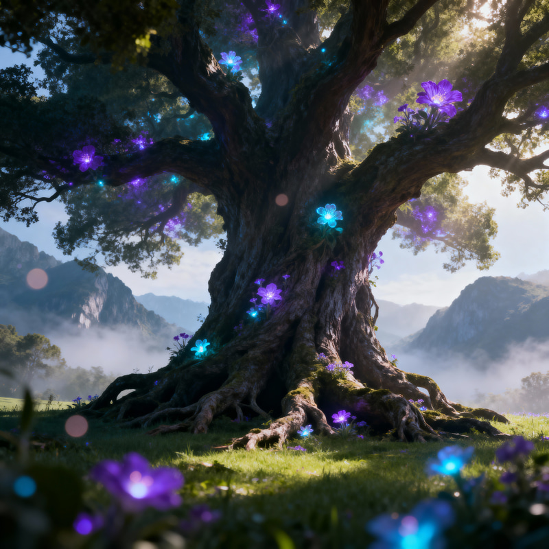Majestic Ancient Tree: A Fantasy Landscape Majestic Ancient Tree: A Fantasy Landscape