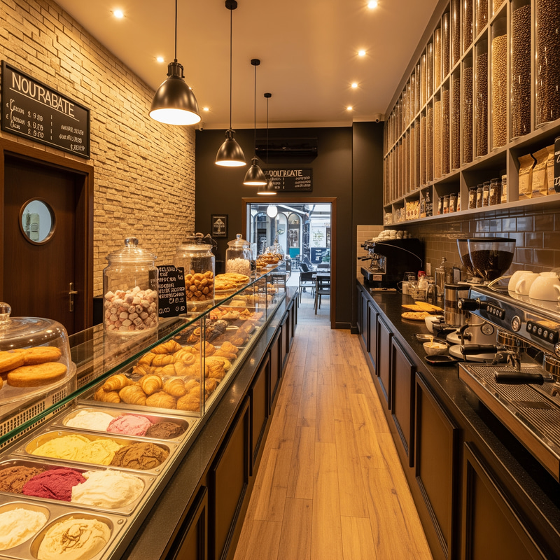 Charming Small Cafe with Exquisite Pastries Charming Small Cafe with Exquisite Pastries