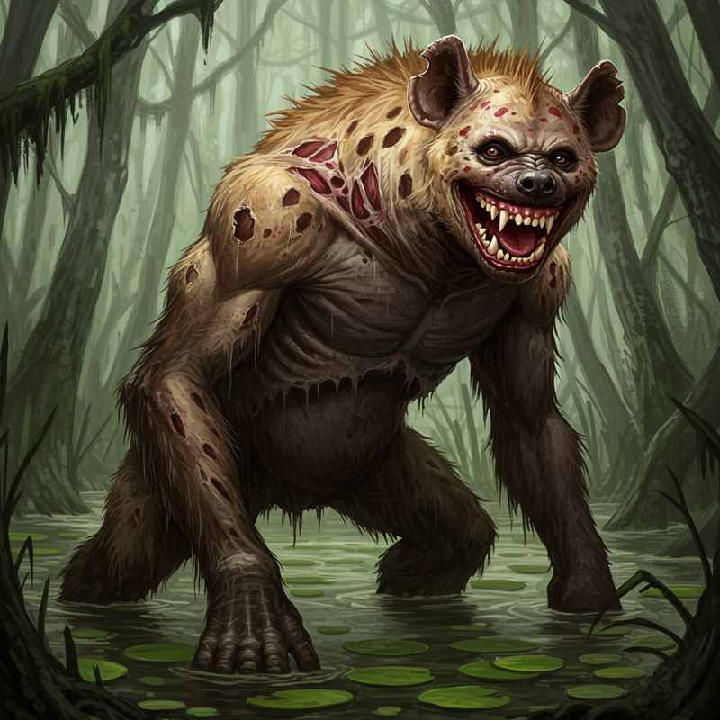 Grotesque Hyena-Ape Hybrid: Smiles Unleashed Grotesque Hyena-Ape Hybrid: Smiles Unleashed