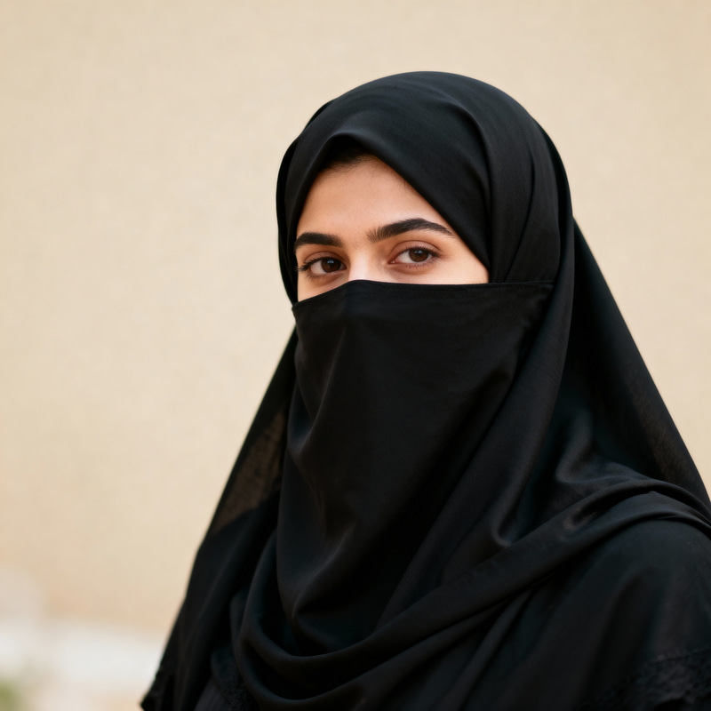 Woman in Black Niqab: Elegant Representation Woman in Black Niqab: Elegant Representation
