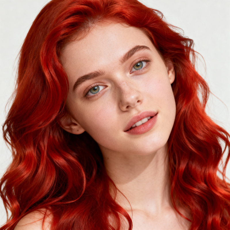 Vibrant Portrait of a Young Woman with Red Hair Vibrant Portrait of a Young Woman with Red Hair