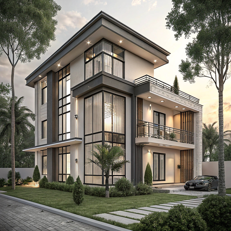 Modern 4-Story Residential Building Design Modern 4-Story Residential Building Design