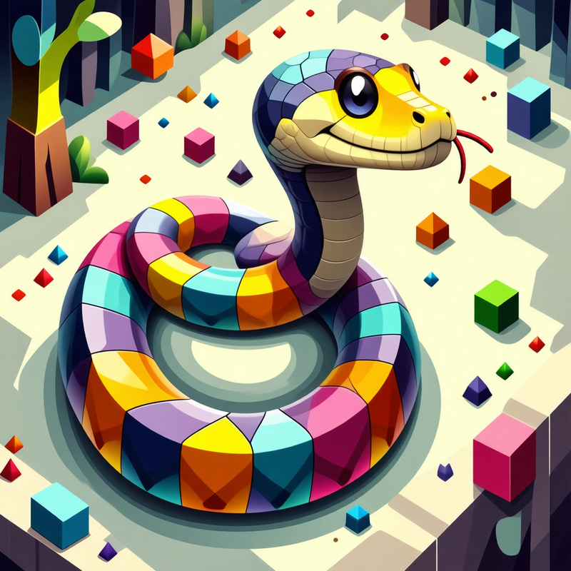 Colorful 2D Snake Game Vector Design Colorful 2D Snake Game Vector Design