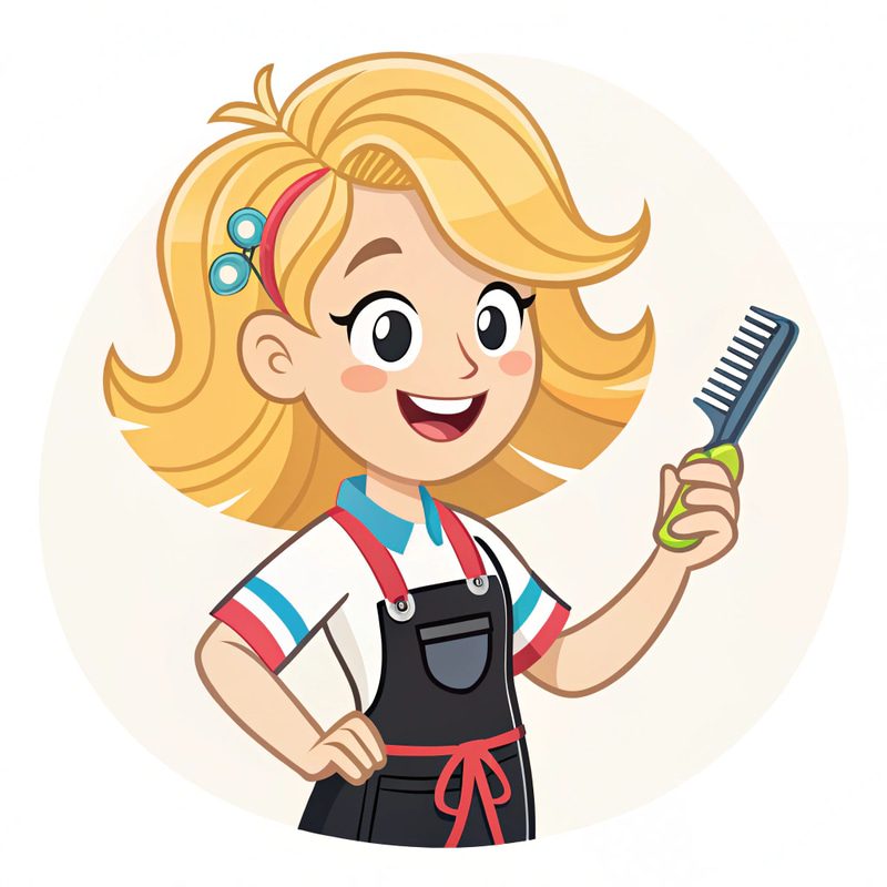 Blonde Hairdresser Mascot: Fun & Engaging Character Blonde Hairdresser Mascot: Fun & Engaging Character
