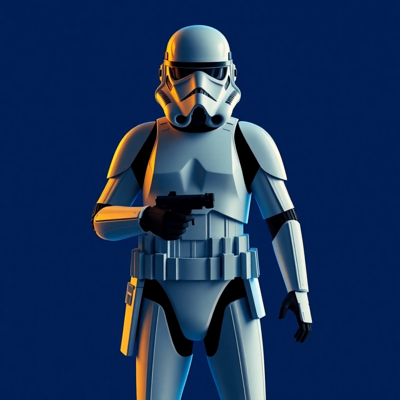 Vibrant Stormtrooper Art in Blue and Yellow Colors Vibrant Stormtrooper Art in Blue and Yellow Colors