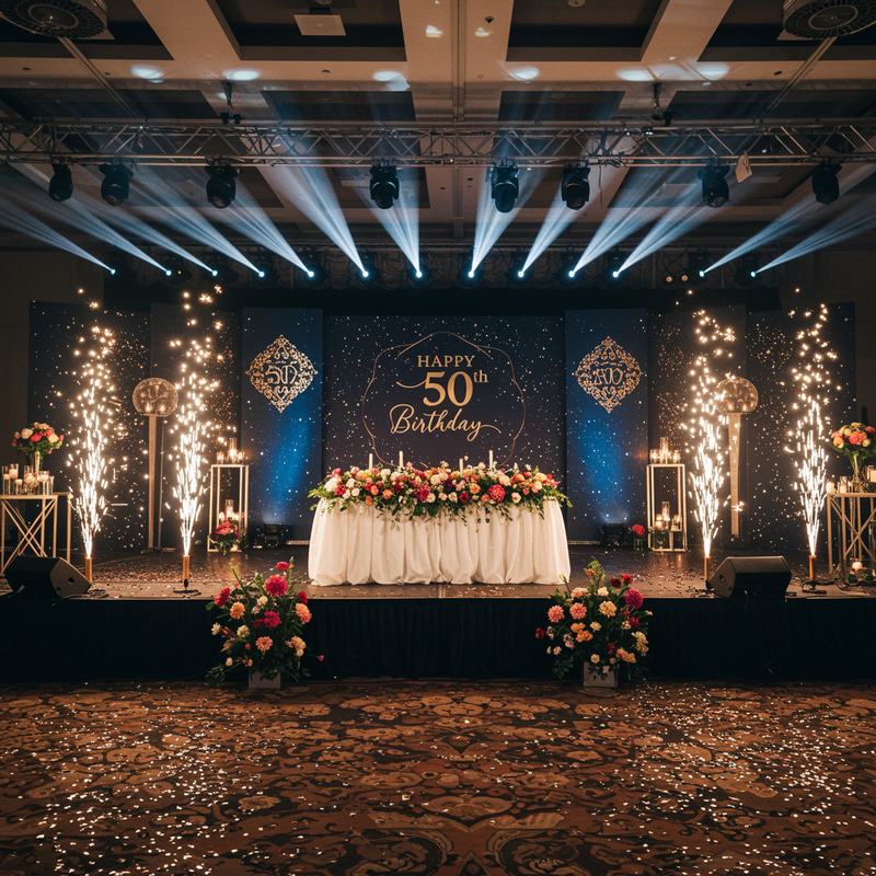Stunning 50th Birthday Stage Setup Ideas Stunning 50th Birthday Stage Setup Ideas