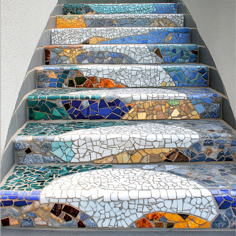 Vibrant Mosaic Seven Steps Design Vibrant Mosaic Seven Steps Design