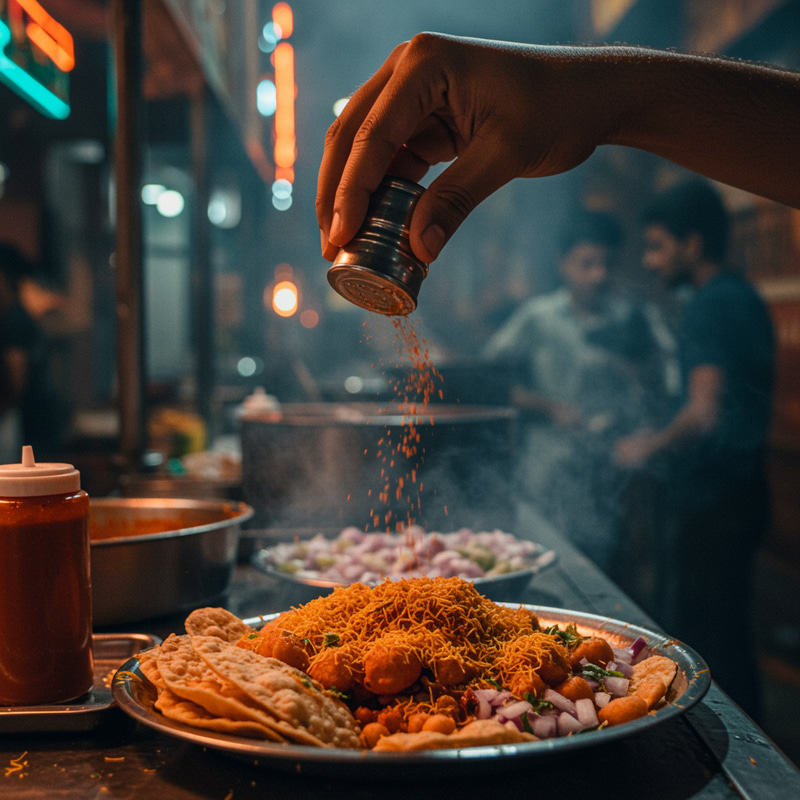 Delicious Papdi Chaat at Neon Street Food Stall