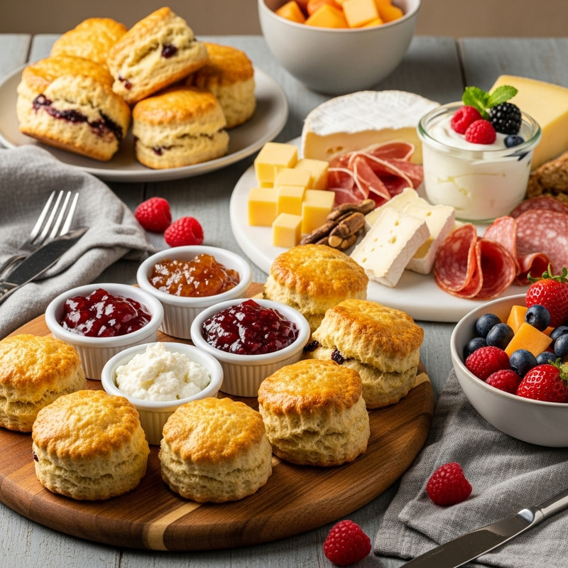 Organic Breakfast with Scones and Treats Organic Breakfast with Scones and Treats