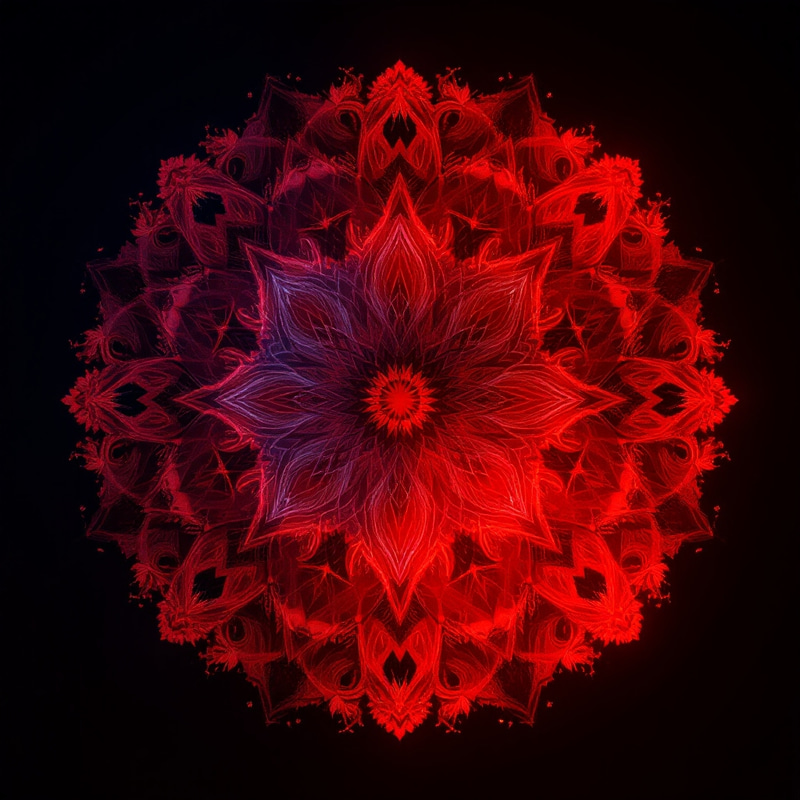 Fractal Art: Red Spectral Moon Creation