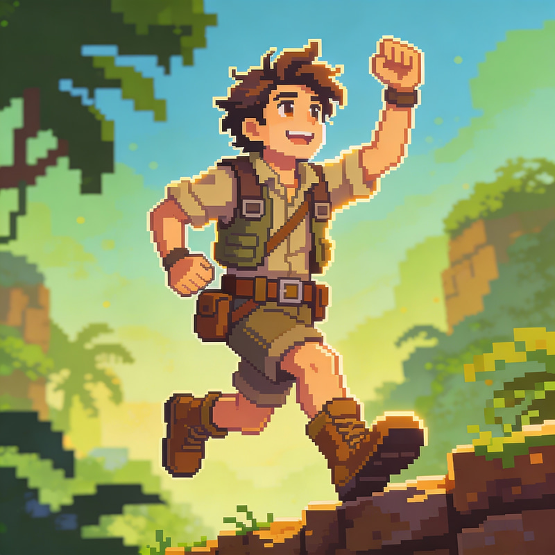 Whimsical Explorer Sprite for Adventure Games