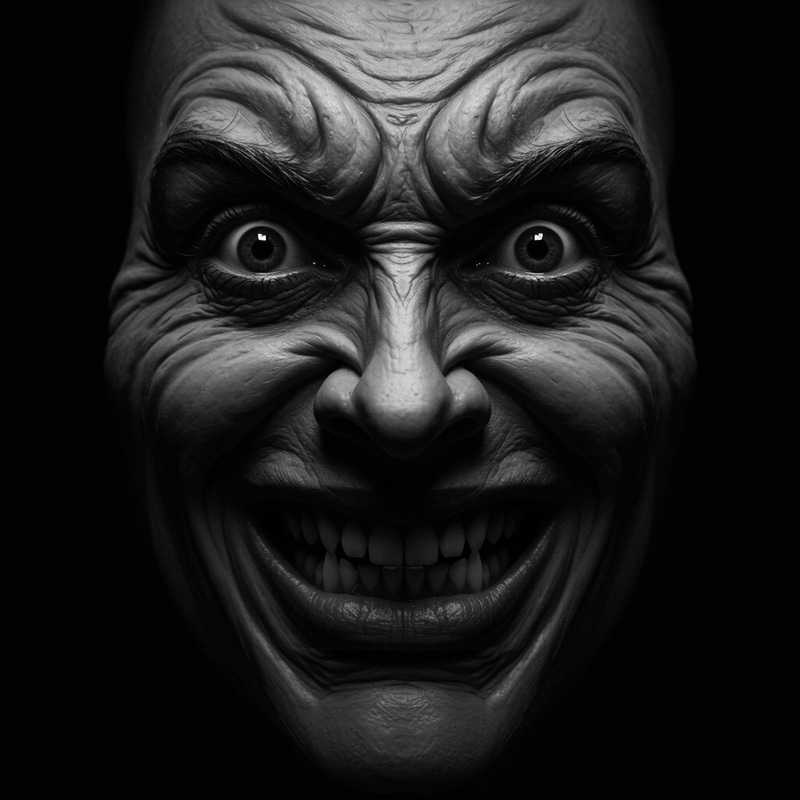 Creepy Black and White Twisted Face Art Creepy Black and White Twisted Face Art