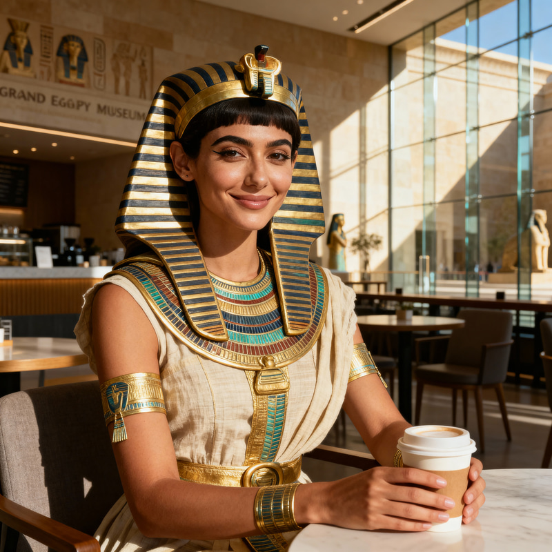 Influencer Style at Grand Egyptian Museum Café Influencer Style at Grand Egyptian Museum Café
