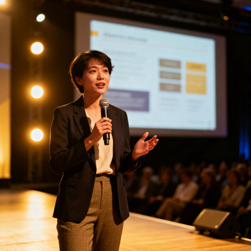 Realistic Keynote Speaker Photos