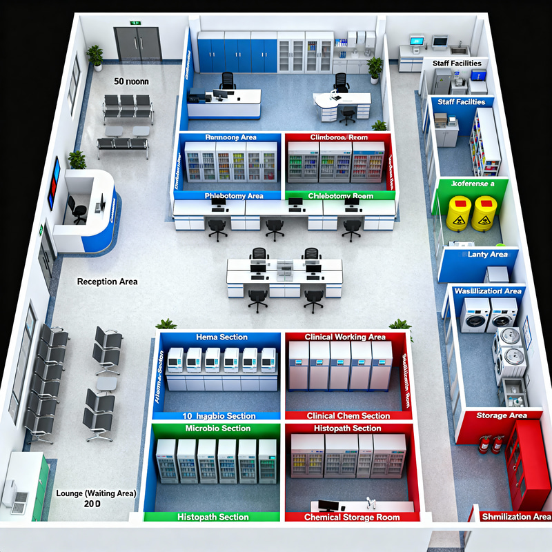 Spacious Clinical Laboratory Floor Plan Design