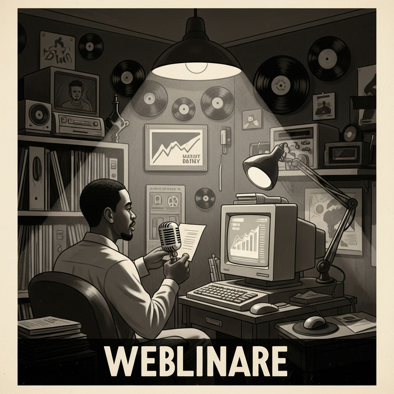 Vintage Black and White Webinar Poster Art Vintage Black and White Webinar Poster Art