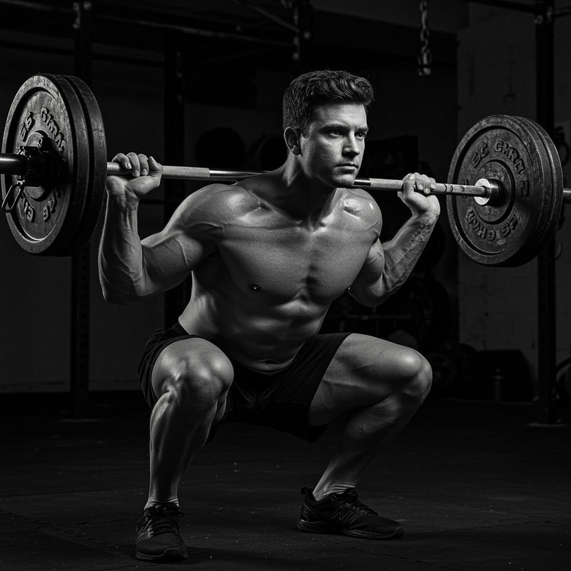 Muscle Guy Squatting for Strength Training Muscle Guy Squatting for Strength Training