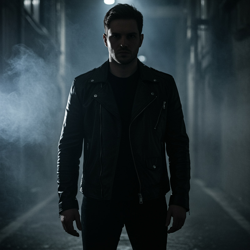 Mysterious Man in Noir Shadows - A Cinematic Portrait Mysterious Man in Noir Shadows - A Cinematic Portrait