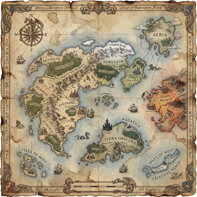 Fantasy World Map for RPG Campaigns