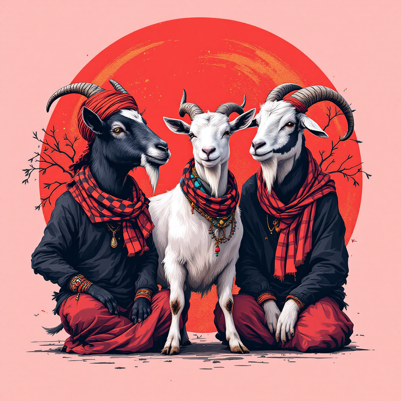 Yaaro Ka Adda T-Shirt Design with Fun Goats