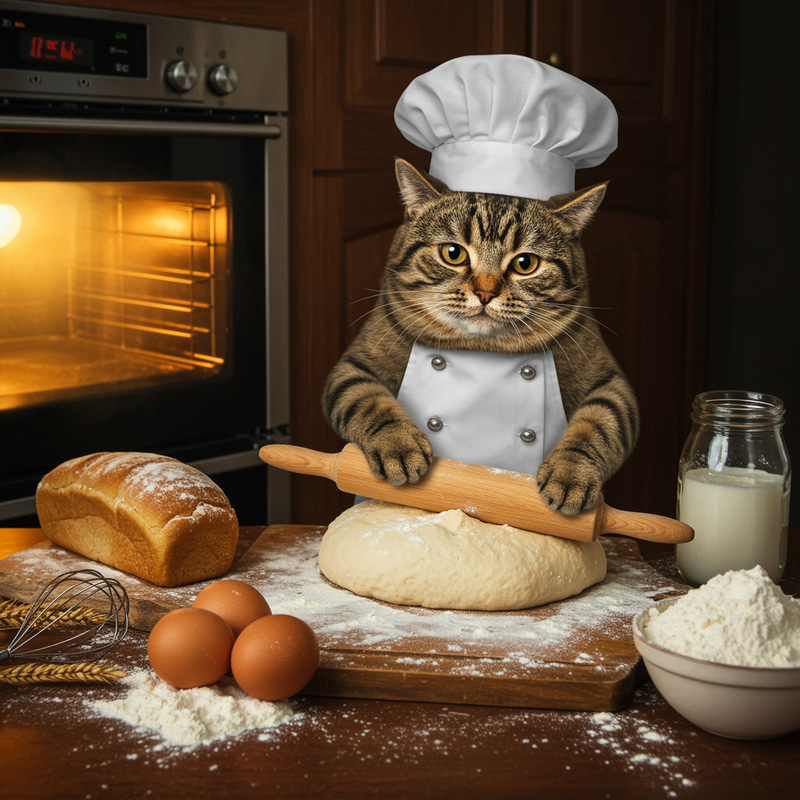 Cat Baking Bread: A Feline Culinary Adventure Cat Baking Bread: A Feline Culinary Adventure