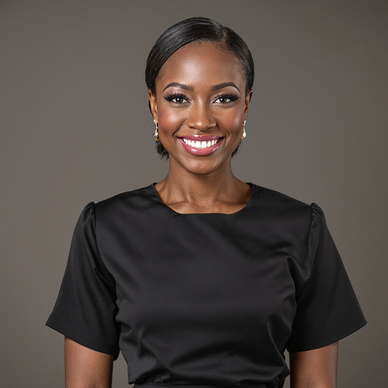 Elegant Dark Skinned Woman in Black Tunic Elegant Dark Skinned Woman in Black Tunic