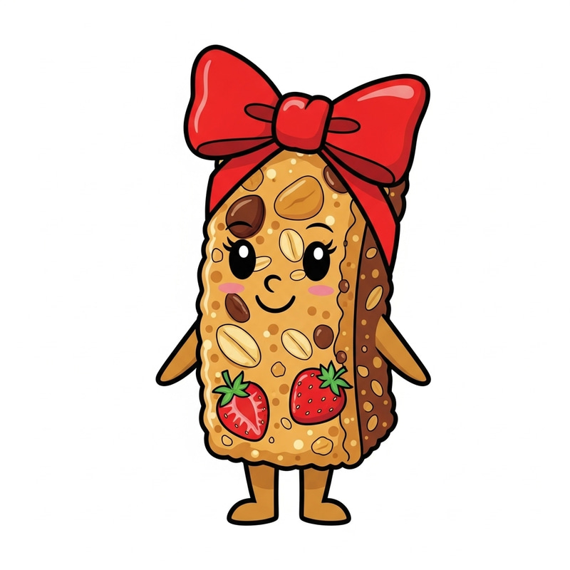 Strawberry Bow Granola Bar Mascot Strawberry Bow Granola Bar Mascot