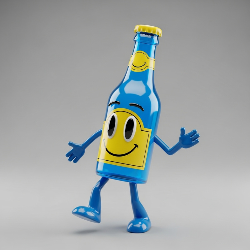 Fun Bottle Mascot with Legs and Arms