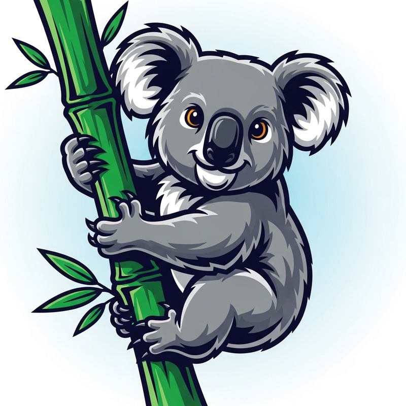Koala Mascot on Bamboo for Your Website