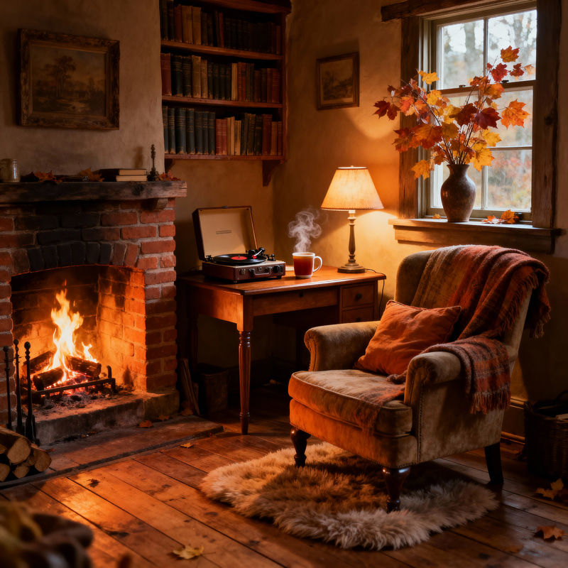 Vintage Autumn Night in the Cottage Vintage Autumn Night in the Cottage