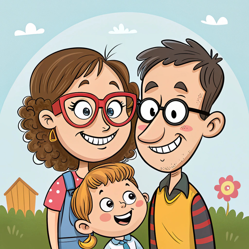 Custom Family Caricature Cartoons Custom Family Caricature Cartoons