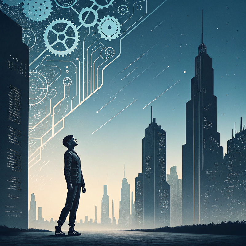 Futuristic AI Cityscape Book Cover Design Futuristic AI Cityscape Book Cover Design