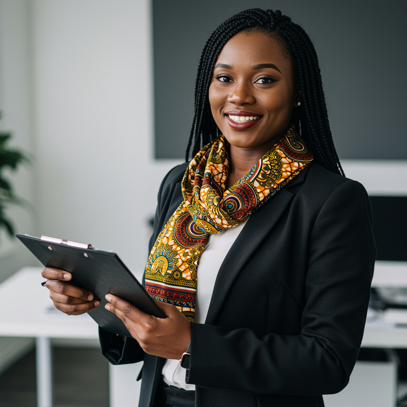 Confident African Female Real Estate Agent Confident African Female Real Estate Agent
