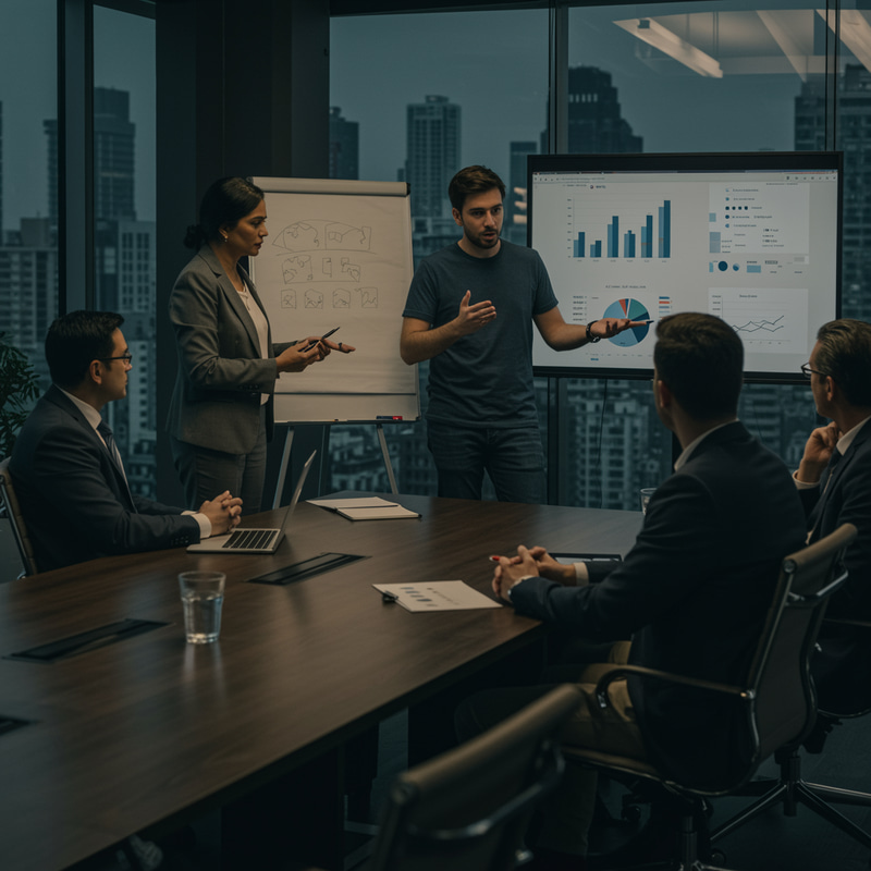 Investors Listening to Entrepreneurs' Pitches