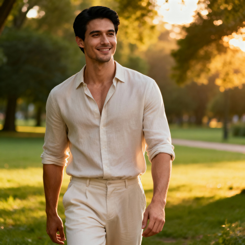 Handsome Man Portrait in Golden Hour