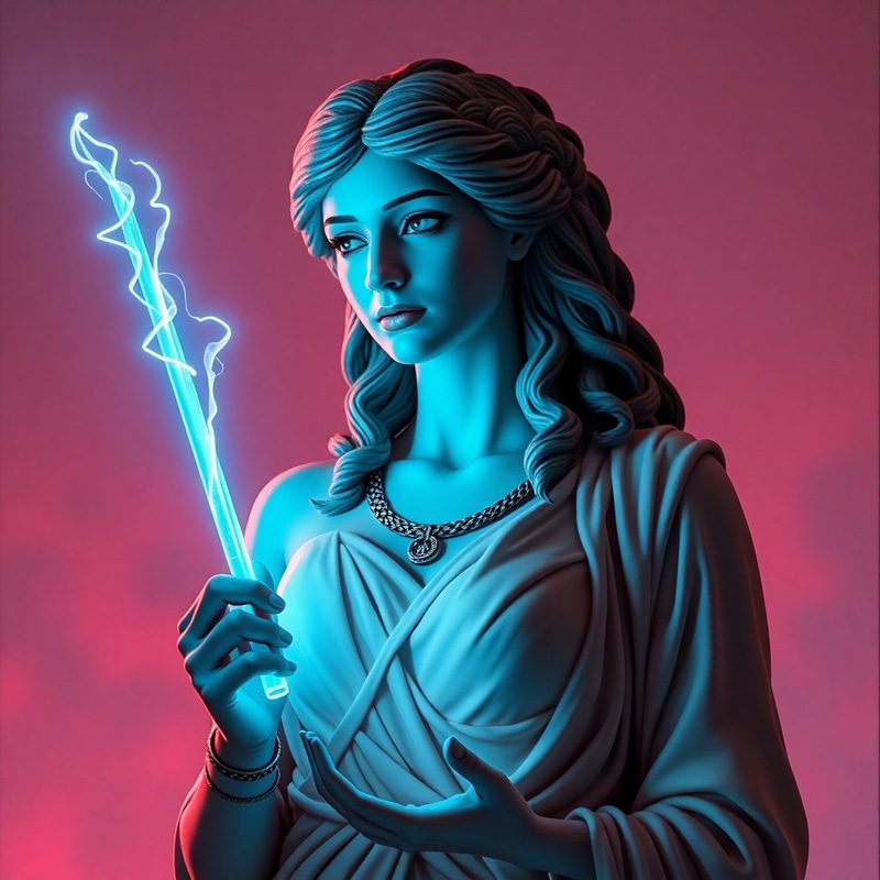 Greek Goddess in Retrowave Art | Unique Style Greek Goddess in Retrowave Art | Unique Style