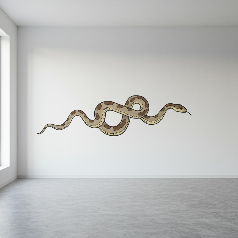 Simple Snake Art on Wall