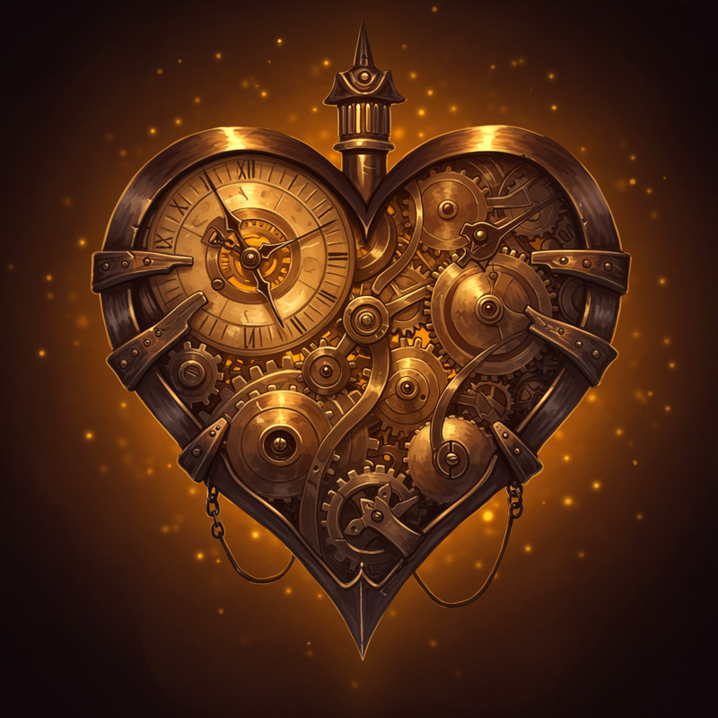 Intricate Steampunk Clockwork Heart Art Intricate Steampunk Clockwork Heart Art