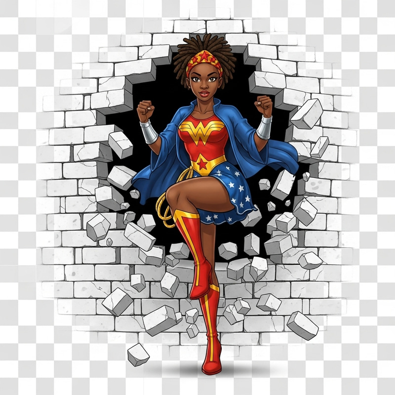 Dramatic Melanated Wonder Woman Character Art Dramatic Melanated Wonder Woman Character Art