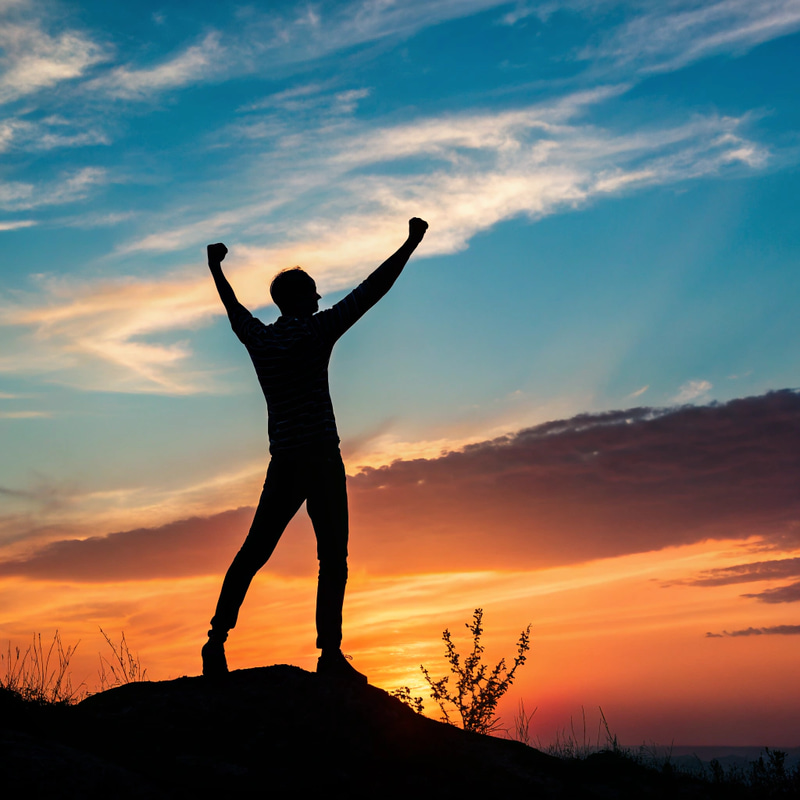 Powerful Silhouette Against Vibrant Sunset Powerful Silhouette Against Vibrant Sunset