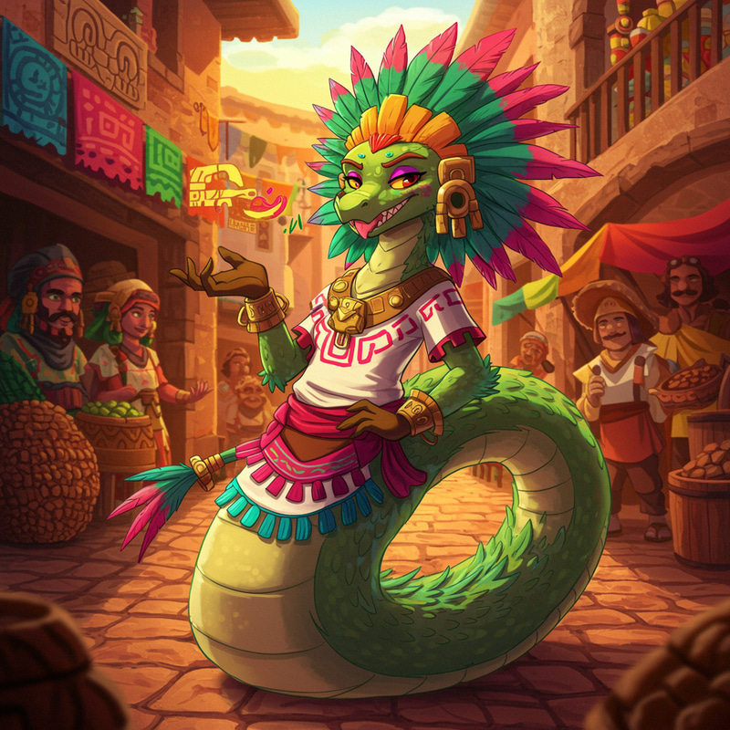 Quetzalcoatl Inspired Character: Funny & Charming Quetzalcoatl Inspired Character: Funny & Charming