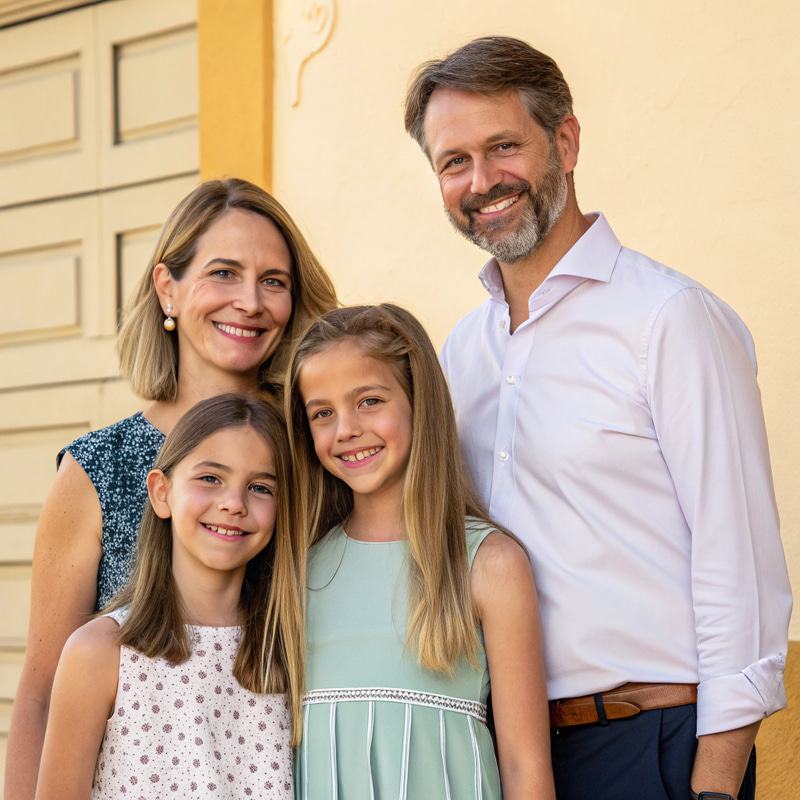 Heartwarming Family Picture with Two Girls Heartwarming Family Picture with Two Girls